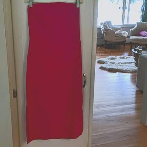 Sexy strapless hot pink dress